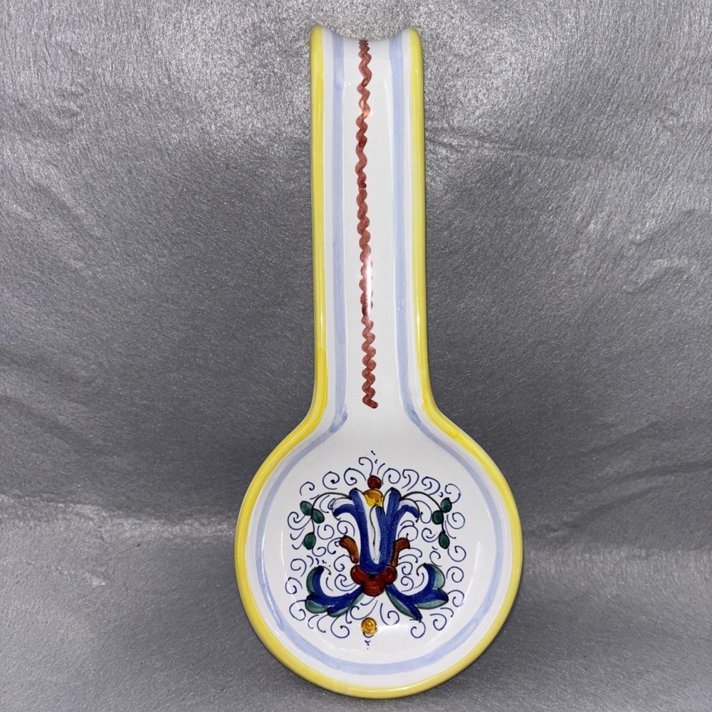 Deruta Arte D'Italia Imports Hand Painted Spoon Rest Made in Italy EUC